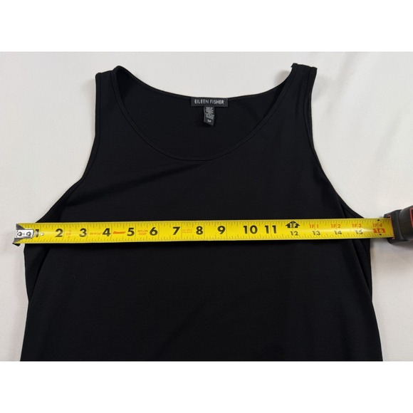 Eileen Fisher System Viscose Jersey Tank Dress Black Size Small Luxury Casual - Picture 7 of 8